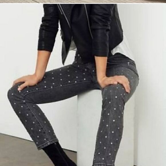 Anthopologie Pilcro Ultra High Rise jeans Beaded / jeweled **host pick** - Picture 11 of 14